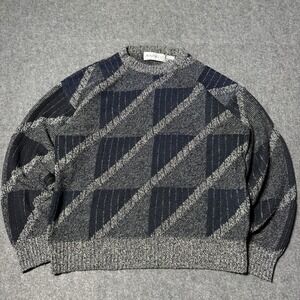 Vintage Michael Gerald Men's 100%-Acrylic Geometric Pattern Sweater L Grandpa